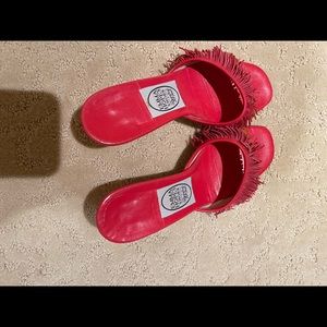 Emma Hope’s red shoes w fringe size 7-1/2 or size 37 European 1” heel